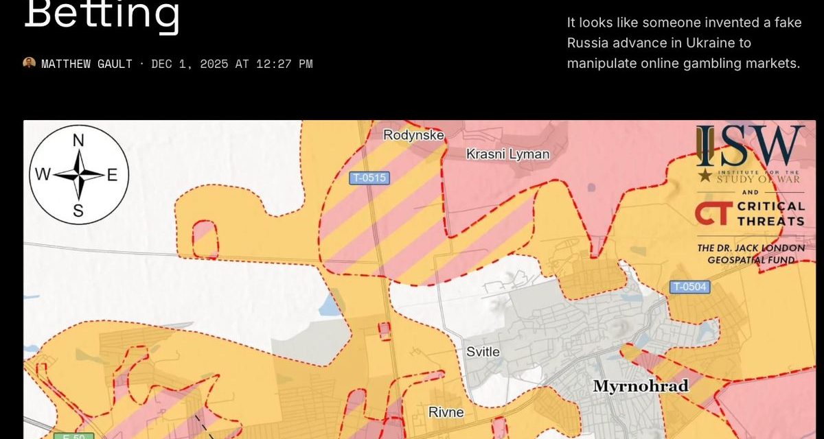 Linia frontului din Ucraina… la pariuri!